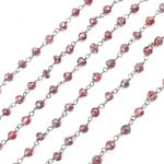 Load image into Gallery viewer, Coated Garnet Moonstone Black Rhodium 925 Sterling Silver Wire Chain. CGR1
