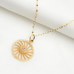 Load image into Gallery viewer, 14K Solid Gold Circle Charm with Heart Diamond. GDP376