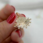 Load image into Gallery viewer, 14k Solid Gold Diamond and Gemstones Eye Charm. GDP527