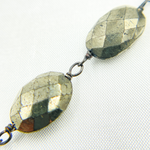 Load image into Gallery viewer, Pyrite Oval Shape Oxidized Wire Chain. PYR45