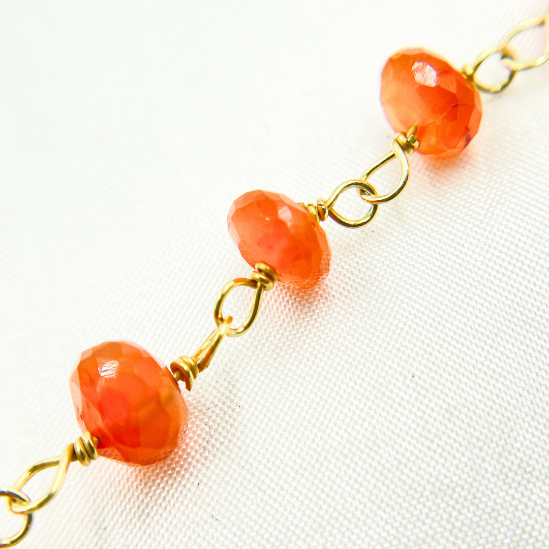 Carnelian Gold Plated Wire Chain. CAR6