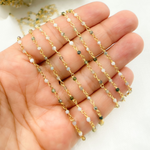 Load image into Gallery viewer, Green Agate Wire Wrap Chain. AG2