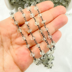 Load image into Gallery viewer, Green Amethyst Oxidized Wire Chains