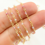 Load image into Gallery viewer, Coated Red Quartz Gold Plated Wire Chain