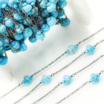 Load image into Gallery viewer, Turquoise Oxidized Connected Wire Chain. TRQ15