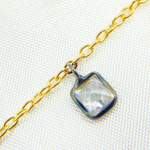 Load image into Gallery viewer, Cubic Zirconia Square 4mm Shape Dangle Chain. CZ2
