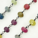 Load image into Gallery viewer, Multi Sapphire Oxidized Wire Chain. MSA16