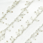 Load image into Gallery viewer, White Moonstone Cluster Dangle 925 Sterling Silver Wire Chain. WMS34