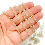 Load image into Gallery viewer, Aquamarine Gold Plated Wire Chain