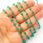Load image into Gallery viewer, Green Onyx Wire Chain. GRE1
