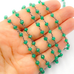 Load image into Gallery viewer, Green Onyx Wire Chain. GRE1