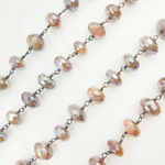 Load image into Gallery viewer, Coated Siloni Taupe Moonstone Oxidized Wire Chain. CMS70