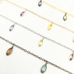 Load image into Gallery viewer, Multi Color Cubic Zirconia Marquise Shape Dangle Chain. CZ40