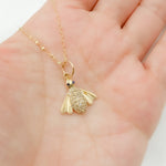 Load image into Gallery viewer, 14k Solid Gold Diamonds & Blue Sapphire Insect Charm. GDP491