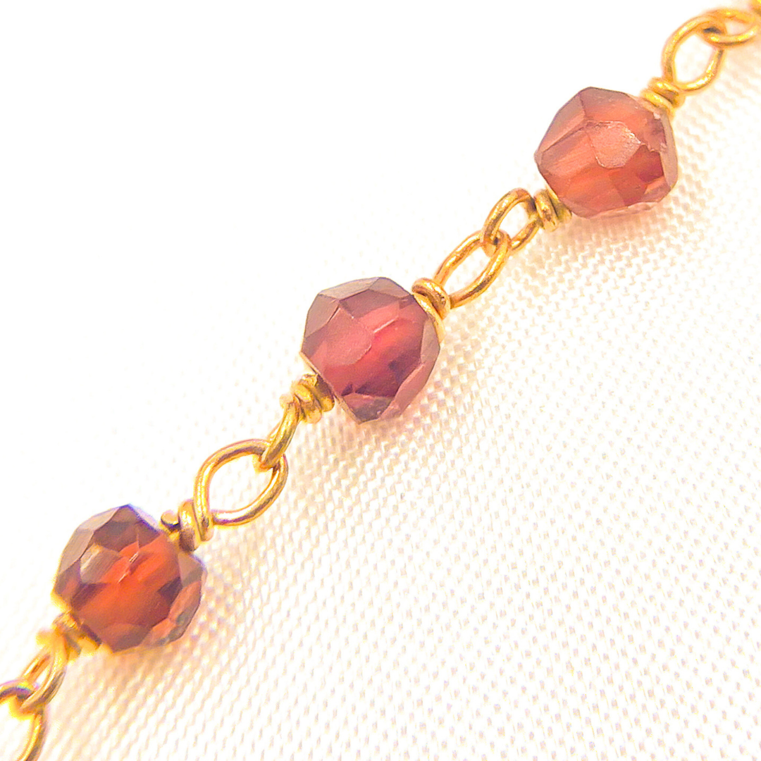 Garnet Rose Gold Plated Wire Chain. GAR15