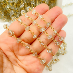 Load image into Gallery viewer, Green Amethyst Gold Plated Wire Chain. GME1