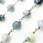 Load image into Gallery viewer, Dendrite Opal Round Shape Oxidized Wire Chain. DEN11
