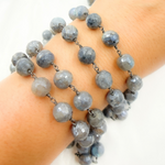 Load image into Gallery viewer, Coated Labradorite Round Shape Oxidized Wire Chain. CLB48