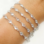 Load image into Gallery viewer, CZ28. Cubic Zirconia Round Shape Connected Chain