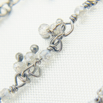 Load image into Gallery viewer, Coated Grey Moonstone Cluster Dangle Oxidized Wire Chain. CMS33