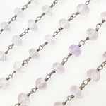 Load image into Gallery viewer, Pink Amethyst Oxidized Wire Chain. AME24