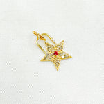 Load image into Gallery viewer, GDP511. 14k Solid Gold Diamond and Gemstone Star Charm
