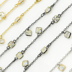 Load image into Gallery viewer, Cubic Zirconia Square Shape Dangle & Connected Wire Chain.