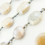 Load image into Gallery viewer, Coated Oval Moonstone Oxidized Wire Chain. CMS76