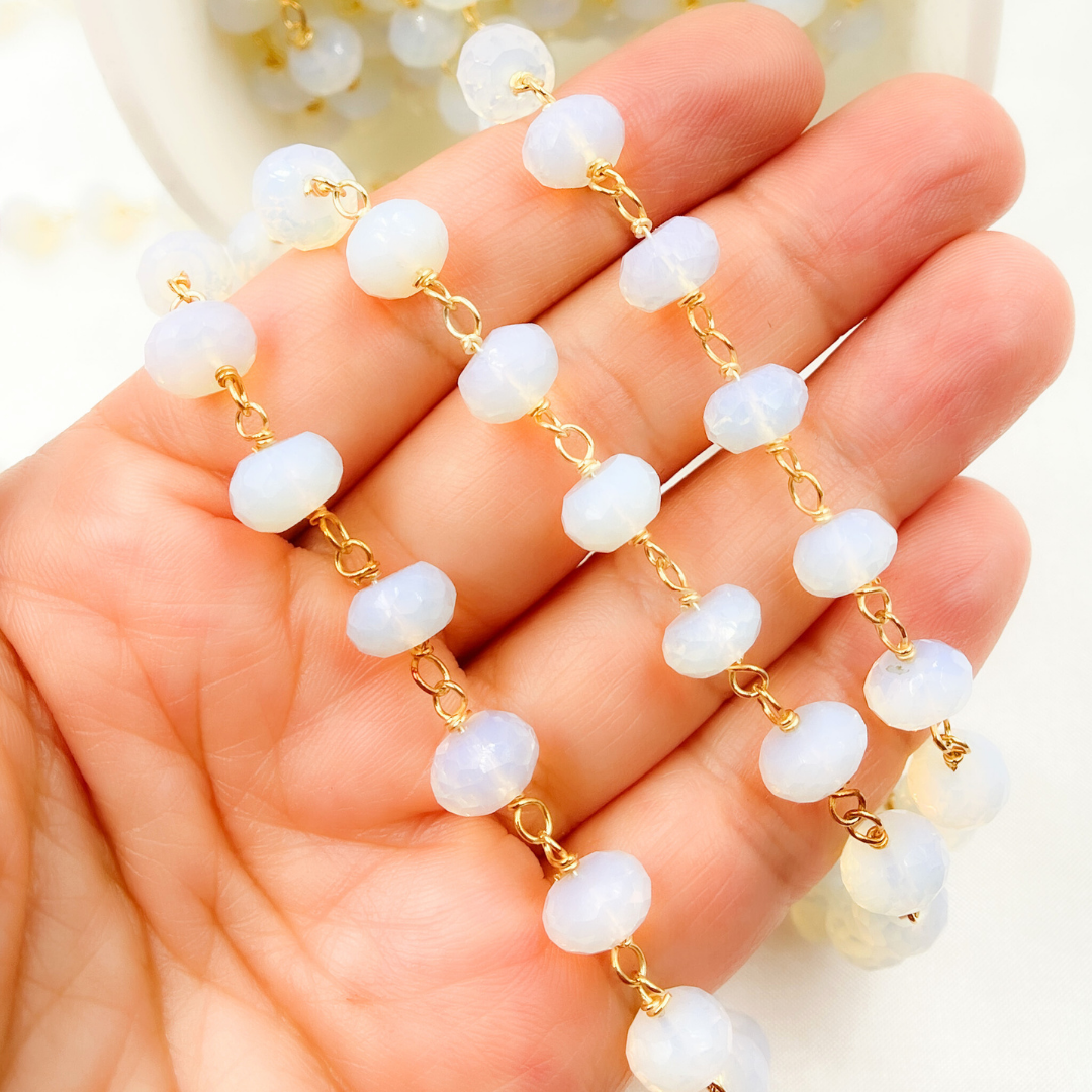 Opalite Gold Plated Wire Chain. OPA10