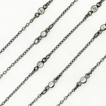Load image into Gallery viewer, Cubic Zirconia Round 3mm Shape Connector With Chain Between. CZ11