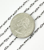 Load image into Gallery viewer, Rainbow Moonstone Wire Wrap Chain made with Black Rhodium 925 Sterling Silver. MS31