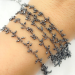 Load image into Gallery viewer, Hematite Cluster Dangle Oxidized Wire Chain.