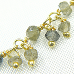 Load image into Gallery viewer, Grey Smoky Quartz Cluster Dangle Gold Plated Wire Chain. SMQ18
