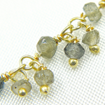Load image into Gallery viewer, Grey Smoky Quartz Cluster Dangle Gold Plated Wire Chain. SMQ18