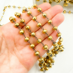 Load image into Gallery viewer, Golden Pyrite Faceted Rondel Oxidized Wire Chain. PYR42