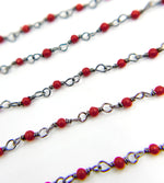 Load image into Gallery viewer, Red Coral Wire Wrap Chain. COR6
