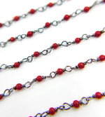 Load image into Gallery viewer, Red Coral Wire Wrap Chain. COR6