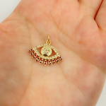 Load image into Gallery viewer, 14K Solid Gold Evil Eye Pendant with Diamonds & Stone. GDP367