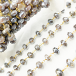 Load image into Gallery viewer, Coated Taupe Moonstone Gold Plated Wire Chain. CMS79