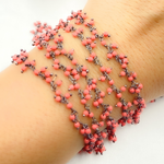 Load image into Gallery viewer, Red Coral Cluster Dangle Wire Chain. COR2