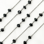 Load image into Gallery viewer, Black Spinel Oxidized Connected Wire Chain. BSP32