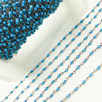 Load image into Gallery viewer, Turquoise Oxidized Sterling Silver Wire Chain