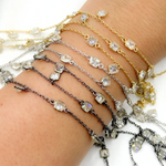 Load image into Gallery viewer, Cubic Zirconia Square Shape Dangle & Connected Wire Chain.