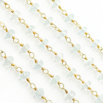 Load image into Gallery viewer, Aquamarine Gold Plated Wire Chain. AQU26
