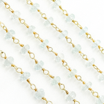 Load image into Gallery viewer, Aquamarine Gold Plated Wire Chain. AQU26