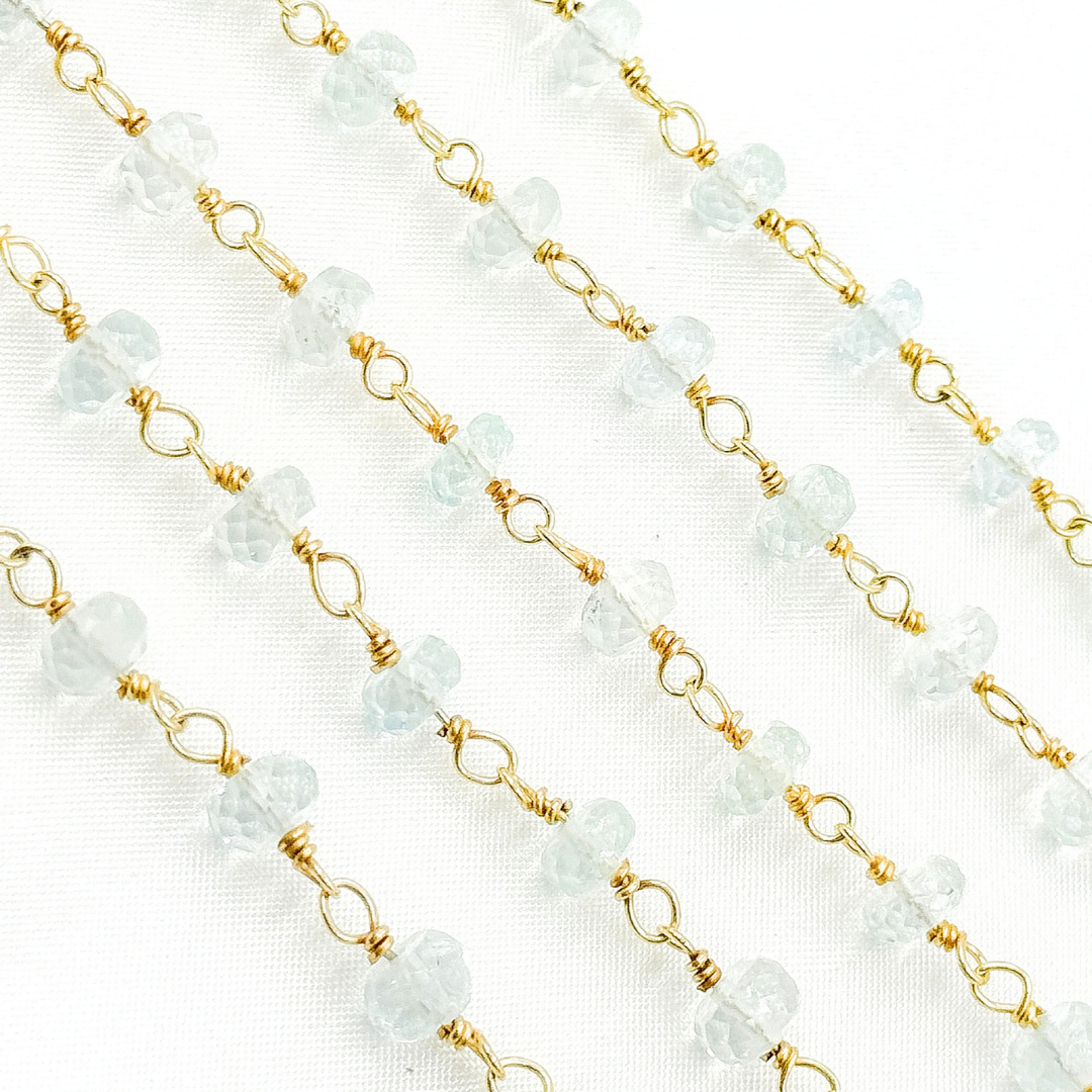 Aquamarine Gold Plated Wire Chain. AQU26