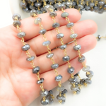Load image into Gallery viewer, Coated Labradorite Gold Plated Wire Chain. CLB20