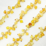 Load image into Gallery viewer, Yellow Opal Cluster Dangle Gold Plated Wire Chain