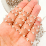 Load image into Gallery viewer, White Moonstone Rose Gold Plated Wire Chain. WMS27