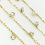 Load image into Gallery viewer, Cubic Zirconia Round 4mm Shape Dangle Chains